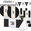 ipt Kit compleanno per 16 persone n 54 F.C. Juventus Coordinato Tavola Compleanno Tifoso Juve Party Festa bianconeri Torino piatti bicchieri tovaglioli tovaglia vecchia signora zebra
