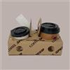 Lucgel Porta 2 Bicchieri Asporto Caffè Coffee Sped Cestino Carta Marrone 2 Fori -100 pezzi- 80x155H40mm