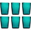 Memento Set 6 Bicchieri Vetro pulegoso Senza Gambo Petrol