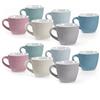 MAURY'S IL NUMERO UNO DEL RISPARMIO Set 6/12 Tazzine da Caffè - Colori Pastello, 90 cc, Design Rigato, in Rilievo, Ceramica, Ideali per Espresso, Idea Regalo, Assortito - 6 x 6h cm (12, ASSORTITO, 6 x 6h cm)
