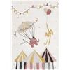 RugVista Monkey Circus, Tappeto per bambini, Moderni, 100 x 160 cm, Rettangolare, Pelo medio, Cameretta, Lavabile solo a secco, Senza sostanze chimiche pericolose, Rosa/Off Bianco