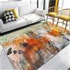 Rururug Tappeti del Salotto Antiscivolo Pittura a olio astratta con inchiostro arancione acquerello nordico Per Cameretta Sala Corridoio 140 x 200 cm (55'' x 79'')