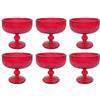 COSE DA CASA Set 6 Coppe Vetro Rosso con Piede 310 ml Coppette Gelato Macedonia Dolci Eleganti per una tavola di Natale Effetto rigato Eleganti per le Feste e Occasioni Speciali
