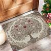 GDJSMIN Pittura Floreale Zerbino 40 x 60 cm, Motivi Floreali E Vegetali Zerbino Ingresso Antiscivolo Lavabili Basso Profilo Tappetino per Tappeto Ingresso Interno per Tappeto per Zerbini, Crema