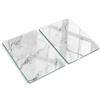Tulup Tagliere Vetro Temperato - 2x40x52cm - Copri Piano Cottura - Marmo