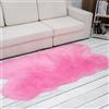 Tomifine Faux Pelliccia di Agnello di Pecora Tappeto, Soffice Imitazione Lana Tappeto Adatto per Tappeti per Soggiorno Camera da Letto, Pelliccia per Sedia (60x90cm,Rosa)