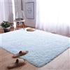 XUEDNGM Tappeto Salotto Moderno Tappeto Pelo Lungo 125 x 250 cm Antiscivolo, Morbido e Confortevole, Durevole Tappeti Soggiorno Pelo Lungo Tappeto Cucina Monocolore per Soggiorno, Bianco