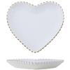 Generic Ceramica Oro-bordato Insalata Ciotola Casa Soggiorno Trasparente Cuore A Forma Di Frutta Piatto Set Dessert (Piatto da 7 pollici)