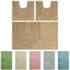 Olivo Tappeti OLIVO.shop | PARURE MODERN, Set Tappeti Bagno 3 pezzi, Tappeti bagno antiscivolo, Tappeto bagno cotone, Tappeti bagno lavabili, vari colori (MODERN MARRONE)