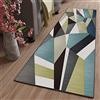 ZJXSNEH Tappeto Cucina Passatoia Cucina Antiscivolo e Lavabile 40X120CM/15.72X47.16inches Rettangolo Geometria blu-verde