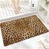 ANNKOOT Tappeto da Bagno in Microfibra, Tappetino da Bagno Antiscivolo,Animale selvatico pelle di leopardo modello fau,Morbido, Facile da Pulire, Molto Assorbente per Bagno, Camera da letto, Interni 60x100 cm