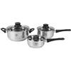 KARL HAUSMANN Set di Pentole Induzione - 3 Pezzi - Batteria di Pentole Acciaio Inox - Scala Interna - Pentola per Induzione, Gas, Elettrica e in Vetroceramica - Riscaldamento e Cottura Uniforme