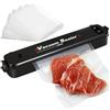 Home Markt24 Macchina sottovuoto per imballaggio alimentare, 90 W di potenza, include 10 sacchetti sottovuoto, compatto ed efficiente, mantiene il cibo fresco 5 volte più a lungo, facile da usare, adatto per