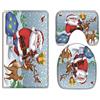 A.Monamour Set Tappeti Bagno 3 Pezzi Completo Cartone Animato Babbo Natale Renne Borsa Piena Di Regali Neve Invernale Natale Antiscivolo Morbidi Assorbente Lavabile Tappetini per Il Bagno WC Bidet
