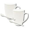 LEONARDO LUXURY HOME DESIGN Set 2 Pezzi Tisaniere Tazze con Cucchiaio Filtro e Coperchio in Porcellana Liscia e Resistente Tisana The Infusi Elegante Idea Regalo