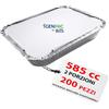 Generic GM - 200 Contenitori Alluminio 2 Porzioni 585 cc con 200 Coperchi Alluminizzati, Vaschette per Alimenti Ideali per Forno, Congelamento, Gastronomia e Asporto Professionale