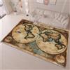 AUWUUA Tappeto vintage con mappa del mondo, 150 x 250 cm, marrone, ultra morbido, antiscivolo, lavabile, antica mappa del mondo, per soggiorno, camera da letto, tavolo da pranzo, scuola, sala giochi