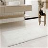 Wecon Home Tappeto da bagno moderno in ciniglia di WECONhome Basics - antiscivolo, lavabile, assorbente - Stile per ogni bagno - Balu (70 x 120 cm, bianco)
