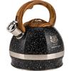 KARL HAUSMANN Bollitore Acqua per Induzione - 3L - Marmo Nero Bollitore Acciaio Inox non elettrico - Teiera Fischio per Gas da Fornello - Tea Kettle Stove Induction