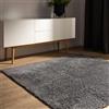 benuta Basic Tappeto salotto a pelo alto Sohari - Grigio 200x200 cm - Minimalista - Morbido lavabile - Camera letto, corridoio, sala pranzo, soggiorno - Pavimento riscaldato