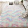 XUEDNGM Tappeto Camera da Letto Tappeto Morbido 130 x 140 cm Monocolore Design Moderno Lavabile, Antiscivolo, Morbido Tappeto Morbido a Pelo Lungo Tappeti Morbidi e Moderni, Sette Colori