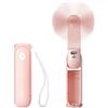 XFKSHCJU Mini ventilatore portatile, 3 in 1, ricaricabile tramite USB, 12-19 ore di lavoro, con power bank, torcia, design tascabile per viaggio/estate/concerti/ciglia, regalo per donne (rosa)