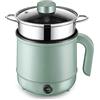 Generic Pentola calda elettrica da 1,7 l, fornello da viaggio portatile, padella antiaderente, fornello rapido per tagliatelle, pentola a vapore verde