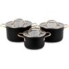 KARL HAUSMANN Set di Pentole Induzione - 3 Pezzi - Batteria di Pentole Acciaio Inox - Scala Interna - Pentola per Induzione, Gas, Elettrica e in Vetroceramica - Riscaldamento e Cottura Uniforme