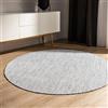 benuta Basic Tappeto cotone lavorato a mano Ron - Beige/Nero 160 cm Rotondo - 100% cotone - Design: Uni, Minimalista, Natural Living - Facile cura per salotto e stanza