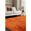 Lord of Rugs Payton Tappeto shaggy di qualità, tinta unita, setoso, brillante, per camera da letto, sala da pranzo, soggiorno, tappeto spesso e morbido, arancione, XL, 200 x 290 cm