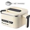 xowwyue Noodle da Microonde | Istantaneo Antigoccia con Cucchiaio | Microonde per Cibo e Noodle | Per Adulti Casa Cucina Dormitorio Università Ufficio Cucinare Zuppa Cibo Pranzo Cena