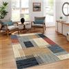 AAFUOO Tappeti geometrici moderni 40x60cm Tappeti multicolori vintage per soggiorno, camera da letto, ingresso, tappeto da cucina e corridoio antiscivolo, beige, blu, rosso e giallo