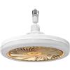 ZAMETTER Ventilatore da soffitto compatto E27 con luci integrate e funzione timer, migliora il comfort della tua casa senza sforzo (B)