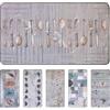 Olivo Tappeti OLIVO.shop CAPRI Tappeto cucina shabby, Passatoia cucina, Tappeto cucina antiscivolo lavabile, Passatoia shabby chic, 6 disegni varie misure (DISHES, 50x130 cm)