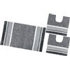 emmevi Tappeto Bagno Parure Puro Cotone Antiscivolo Morbido Colori Vivaci mod.MERIDA SET 3 PEZZI GRIGIO (G)