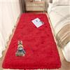 GOUTUI Tappeto Peloso 70 x 220 cm Parte Inferiore Antiscivolo Tappeto Della Camera da Letto Decorazione per La Casa Adatto per Soggiorno Camera da Letto e Cameretta, Rosso