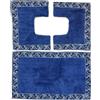 HOME ZEN HOUSEHOLD LINEN Set di tappeti da bagno LOUISE, 3 pezzi, 100% cotone idrofilo superassorbente, 1 tappetino 47x78 cm + 2 tappetini 47x38 cm scendi bidet e scendi water (BLU)