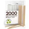 Baciato Caffè 2000 Palette Lunghe da Caffè e Cappuccino Monouso in Legno di Betulla da 11cm, Imbustate Singolarmente, Biodegradabili e Compostabili, Resistenti al Calore per Mescolare Caffè e Bevande