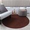 DUBENS Round Area Tappeto antiscivolo morbido rotondo per soggiorno, camera da letto, cameretta dei bambini, sala giochi, casa, tappeto tinta unita (marrone scuro, 160 cm rotondo)