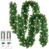 Nexoria Ghirlanda Natalizia Con Illuminazione, 3 m, Abete Artificiale Con 100 LED, Decorazione Per Interni Ed Esterni Con Telecomando (2 Pezzi)