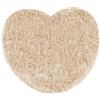 emmevi Tappeto Bagno Camera Cuore Scendiletto Pelo Lungo Scendi Doccia Antiscivolo Mod.CUORE SHAGGY BEIGE