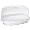 BAKAJI Contenitore per Cottura Carne con Forno a Microonde al Vapore, Coperchio Contieni Calore, Vaporiera Multiuso Ideale per Cuocere in Maniera Facile e Veloce Conservando il Sapore 28.5 x 19.6 cm