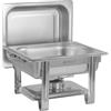 Mahlzeit Bain Marie Rechaud - Contenitore per alimenti in acciaio INOX, 4 litri, con supporto per il coperchio, contenitore per alimenti e feste, contenitore GN
