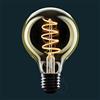 AMARCORDS - Lampadina Led dimmerabile, filamento a VITE, luce calda 2000K, vetro ambrato tipo globo, E27, 4W