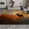 Generico 3D Tappeti Silhouette Di Animale Montagne Cervo Tappeto a Pelo Corto Anti-perdita, per Soggiorno Camera da Letto Grigio Tappeti Interni Tappeto Antiscivolo Adatto Agli Animali 60 x 120 cm
