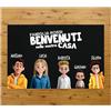 Social Crazy Tappeto zerbino personalizzato - Famiglia Cartoon - cocco naturale ideale per ingressi (Cocco Naturale, 60x40 cm)