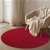 Carpetsale24 Tappeto Rotondo Rosso 200 cm Tappeto a Pelo Corto Lavabile, Rotondo, Antiscivolo e Morbido, Design Monocromatico Moderno per Soggiorno, Camera da Letto, Cucina e Cameretta