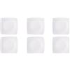 Excelsa Eclipse Set 6 Piatti Piani Quadrati in Ceramica, Finitura Opaca, Bianco