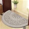 ARBOEE Zerbino semi-circolare, tappetino assorbente semicircolare rotondo, moquette, bohémien, tappetino per porta resistente, ingresso del pavimento esterno, decorazione terrazza, zerbino interno (grigio