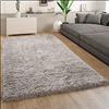 Paco Home Tappeto Salotto A Pelo Lungo, Shaggy Pelo Lungo Moderno Motivo Monocolore, Dimensione:120x160 cm, Colore:Grigio